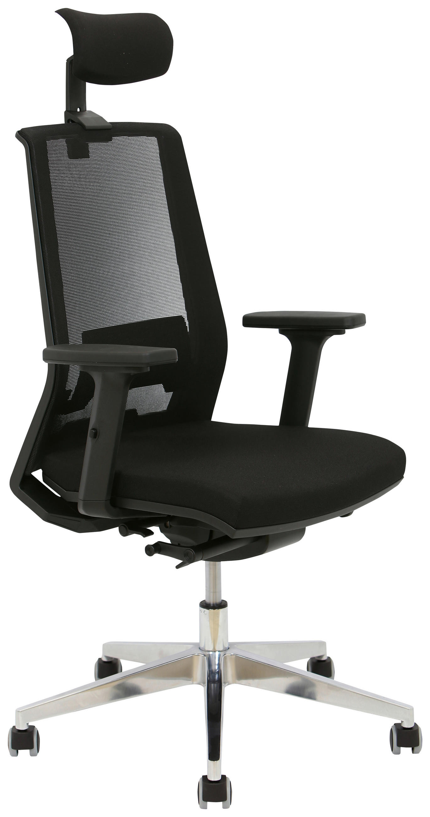 PISARNIŠKI STOL les, kovina, tekstil črna  - črna, Moderno, kovina/tekstil (65/100-111/55,5cm) - Novel