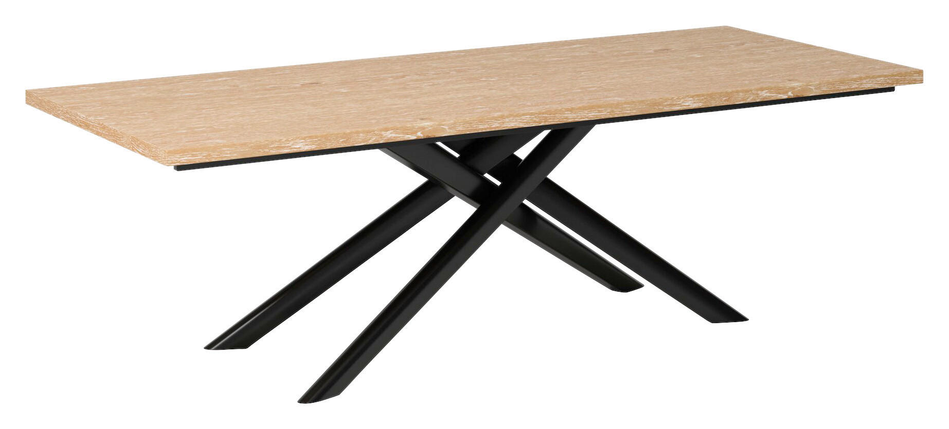 ESSTISCH Buche, Wildeiche furniert, massiv rechteckig Schwarz, Eichefarben  - Eichefarben/Schwarz, Design, Holz (240/100/75cm) - Joop!