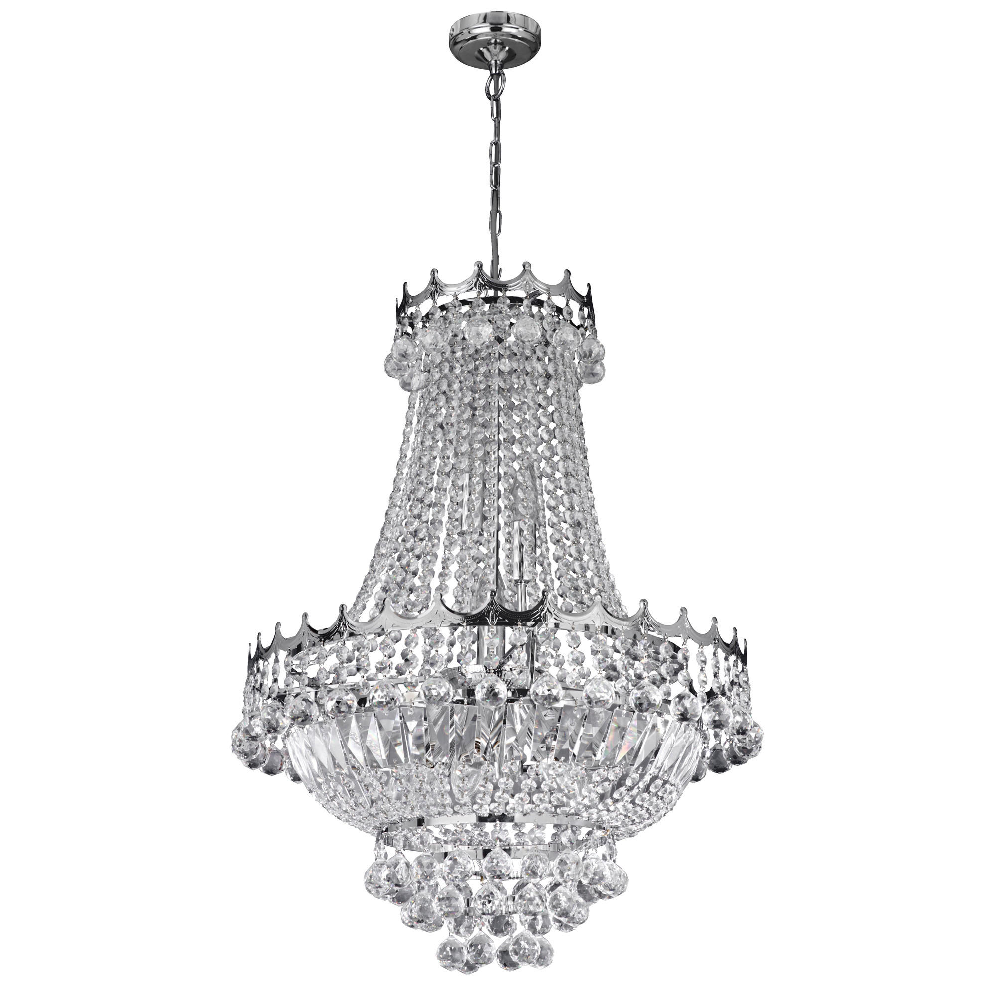 KRONLEUCHTER Versailles 55/131 cm   - Goldfarben, Design, Glas/Metall (55/131cm) - Searchlight