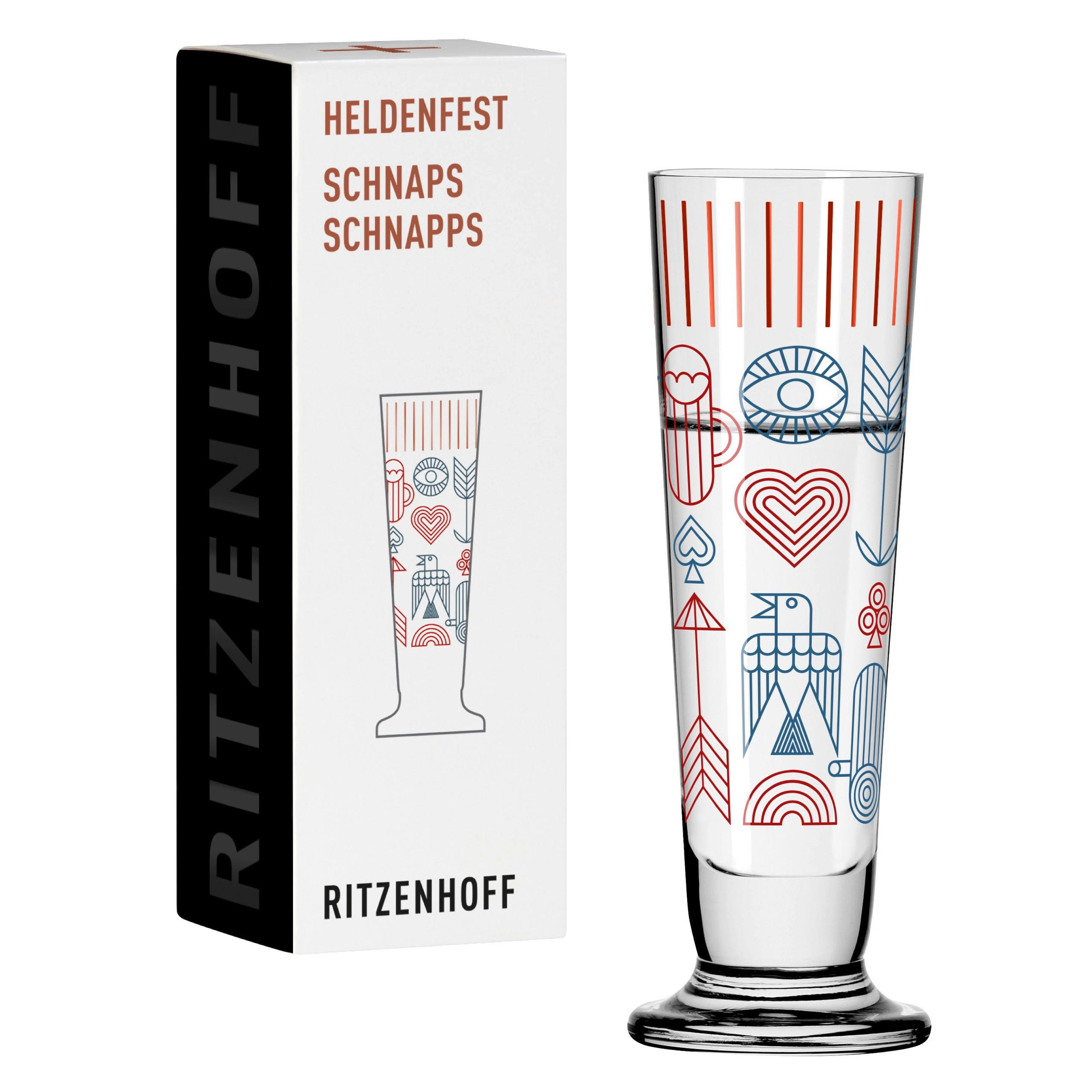 SCHNAPSGLAS 52 ml  - Blau/Gelb, Trend, Glas (3,5/11,3/3,5cm) - Ritzenhoff