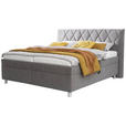 POLSTERBETT Matratze, Lattenrost, Bettkasten, motorische Verstellbarkeit Grau 180/200 cm  - Silberfarben/Weiß, KONVENTIONELL, Holz/Textil (180/200cm) - Esposa