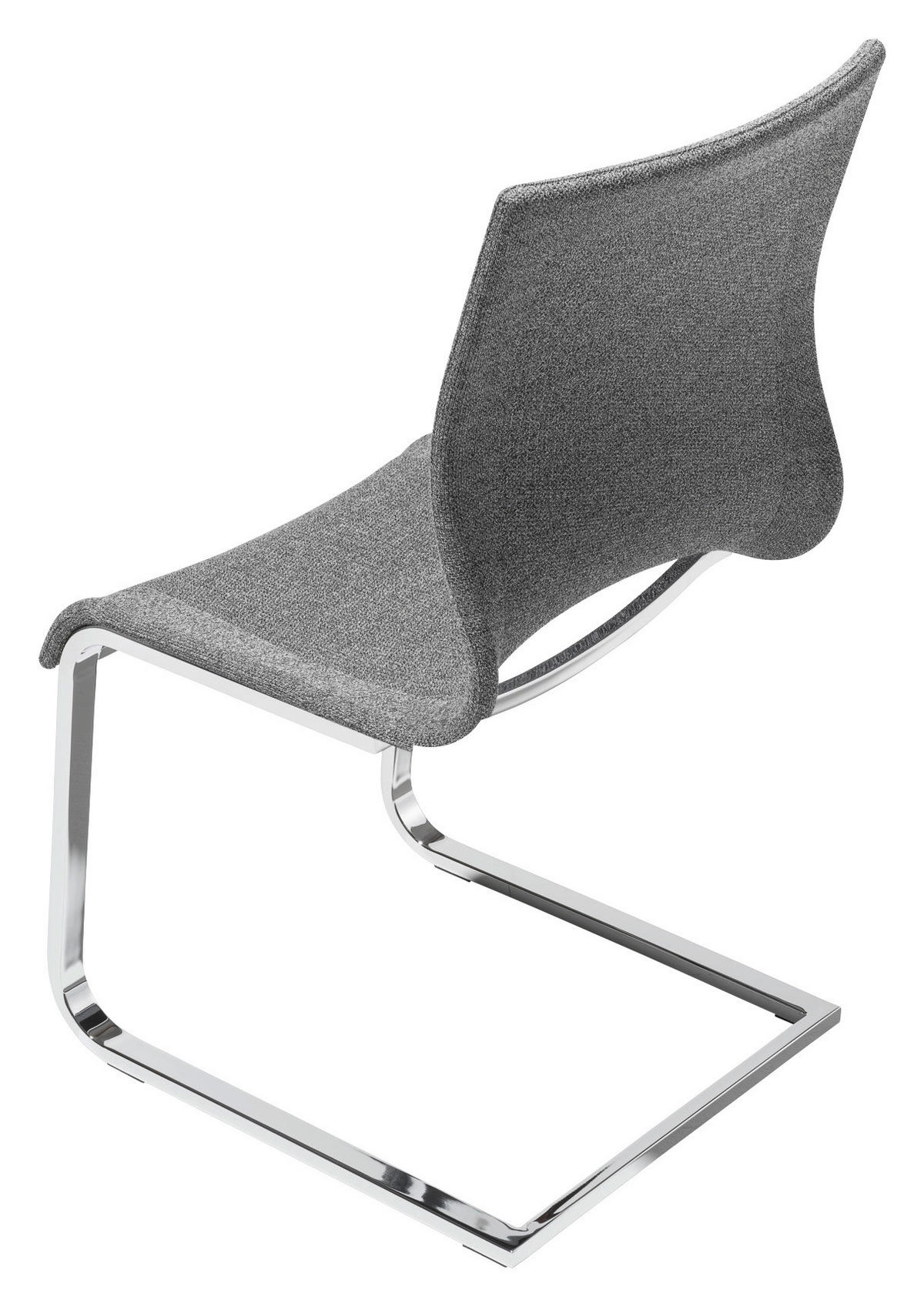 SCHWINGSTUHL  in Stahl Netzbespannung  - Edelstahlfarben/Dunkelgrau, Design, Textil/Metall (46,5/91,5/61,5cm) - Team 7