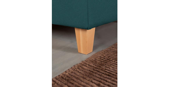 POLSTERBETT Matratze, Lattenrost, Bettkasten Buchefarben, Petrol 180/200 cm - Buchefarben/Petrol, Design, Holz/Textil (180/200cm) - Valnatura