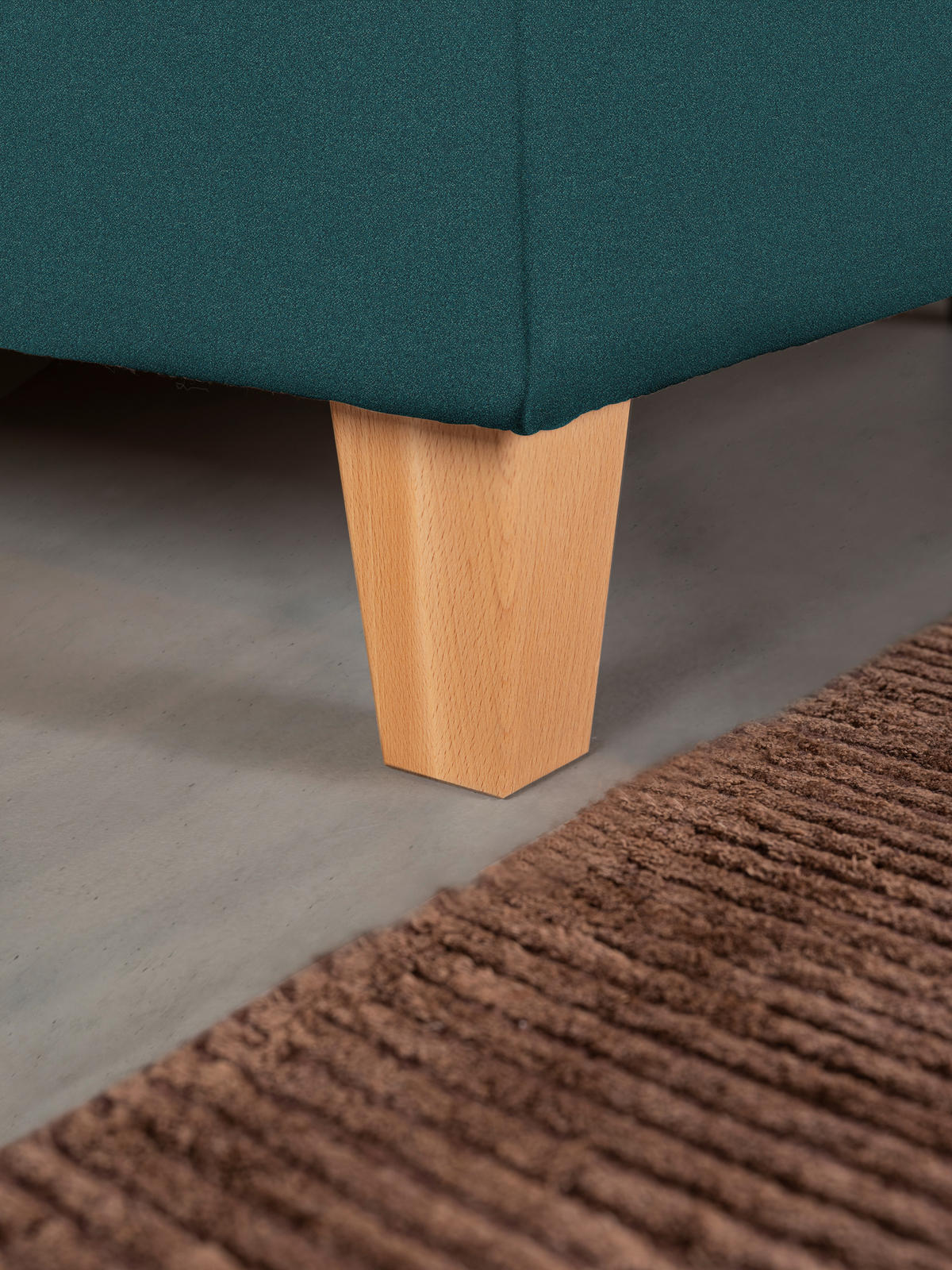POLSTERBETT 180/200 cm  in Buchefarben, Petrol  - Weiss/Buchefarben, Design, Holz/Textil (180/200cm) - Valnatura