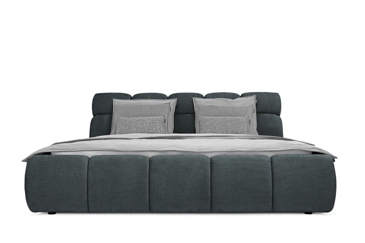 POLSTERBETT 180/200 cm  in Petrol, Dunkelgrau  - Dunkelgrau/Petrol, Design, Kunststoff/Textil (180/200cm) - Esposa