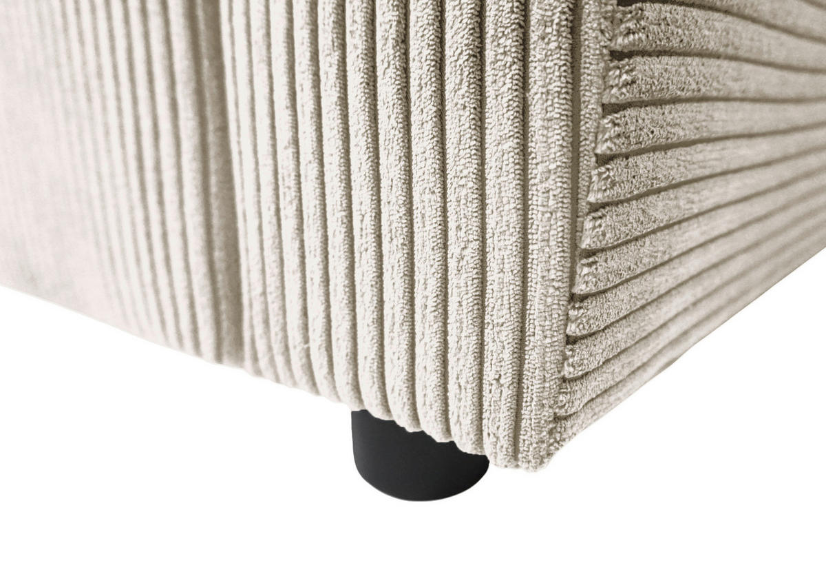 ECKSOFA TERMOLI Beige Cord Rückenkissen, Bettkasten  - Beige/Schwarz, Design, Kunststoff/Textil (155/231cm) - MID.YOU