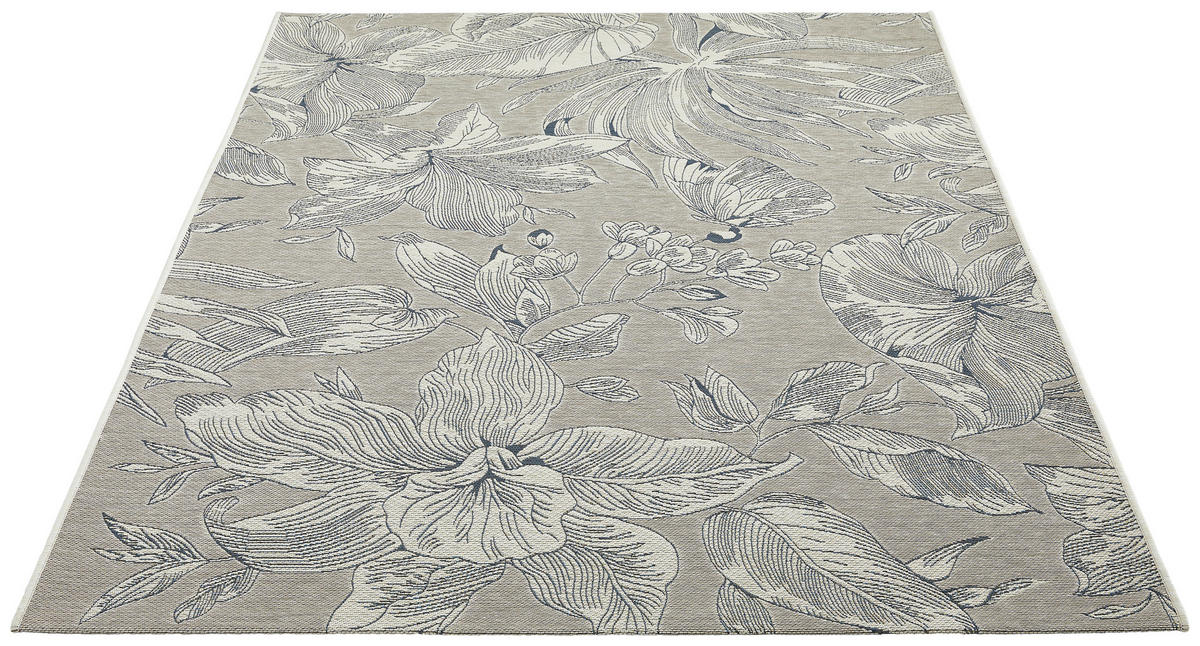 OUTDOORTEPPICH 123/180 cm Milano Blau, Silberfarben  - Blau/Silberfarben, KONVENTIONELL, Kunststoff (123/180cm) - Ambia Garden