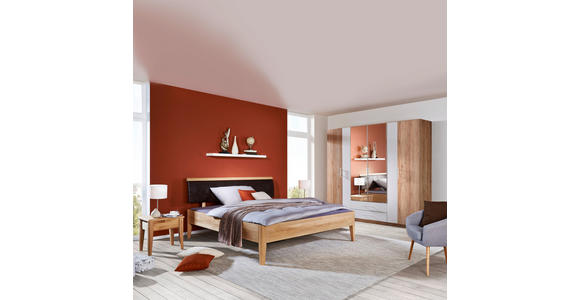 KOPFTEIL 147/44/25 cm  - Eichefarben/Braun, Natur, Holz/Textil (147/44/25cm) - Linea Natura