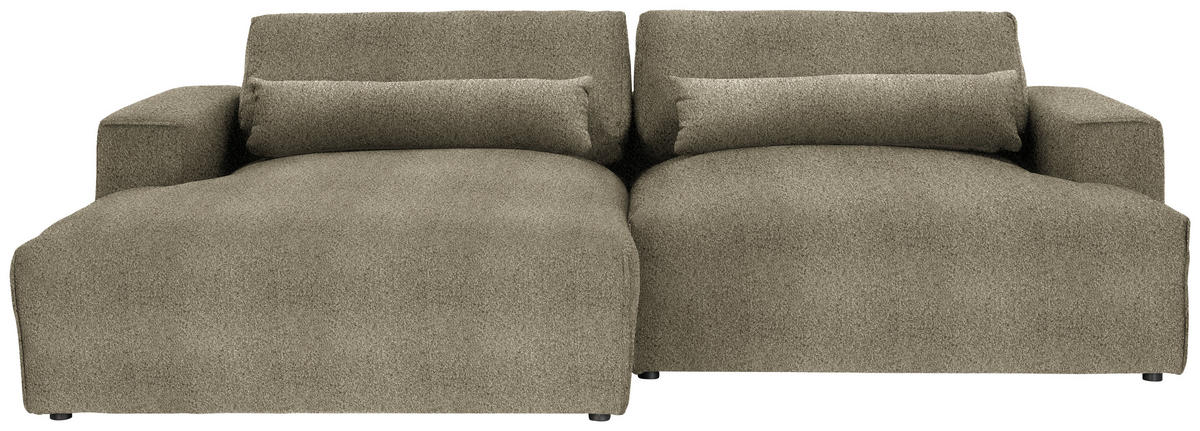 ECKSOFA Felicia in Chenille Taupe  187/268 cm  - Taupe/Schwarz, Design, Kunststoff/Textil (187/268cm) - Stylife