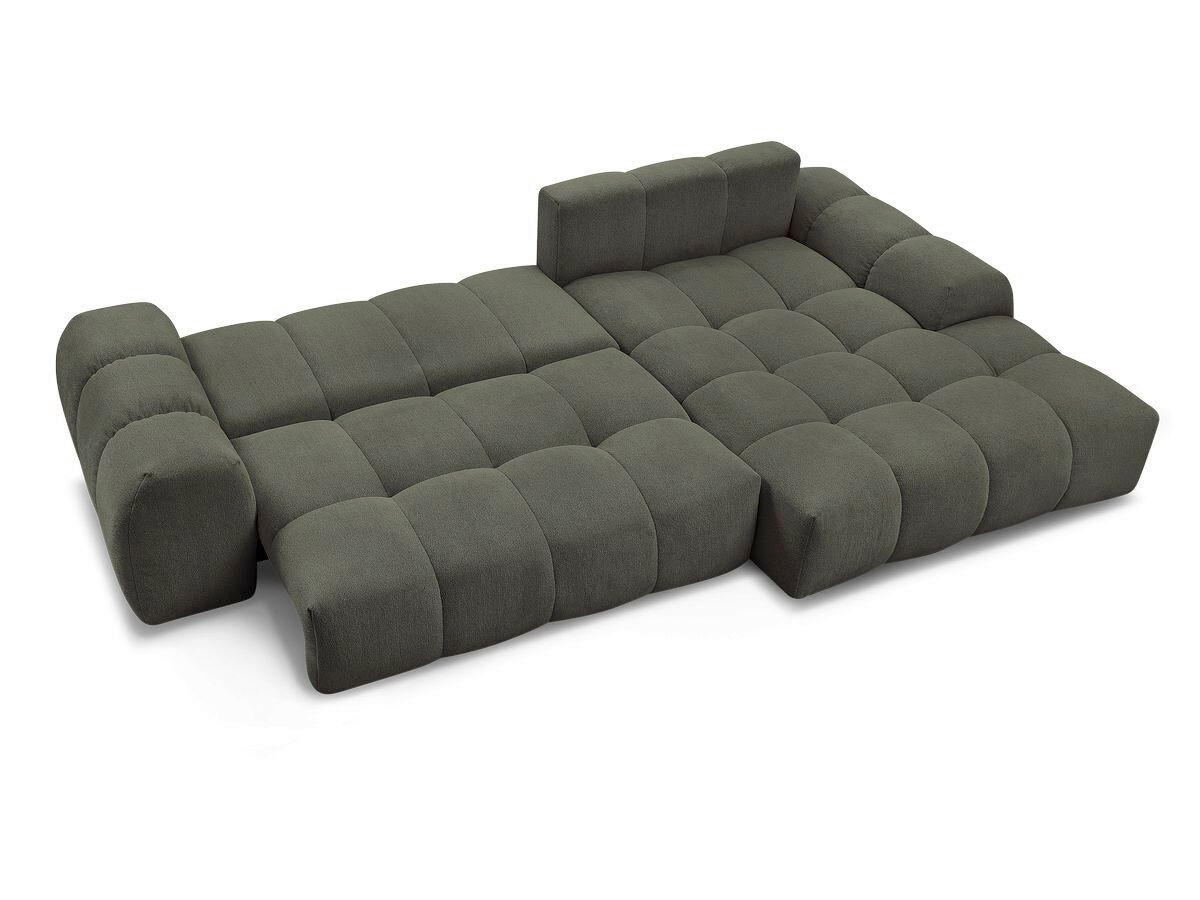 ECKSCHLAFSOFA EVEREST  mit Rücken echt, Armteil links, Armteil rechts Flachgewebe Grün  - Schwarz/Grün, MODERN, Kunststoff/Textil (318/180cm) - Livetastic