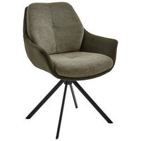 ARMLEHNSTUHL  in Eisen Webstoff, Mikrofaser  - Schwarz/Grün, Design, Textil/Metall (62/83,5/65cm) - Valnatura