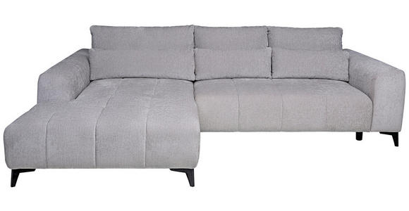 ECKSOFA  in Chenille Silberfarben  222/279 cm  - Silberfarben/Schwarz, KONVENTIONELL, Kunststoff/Textil (222/279cm) - Hom`in