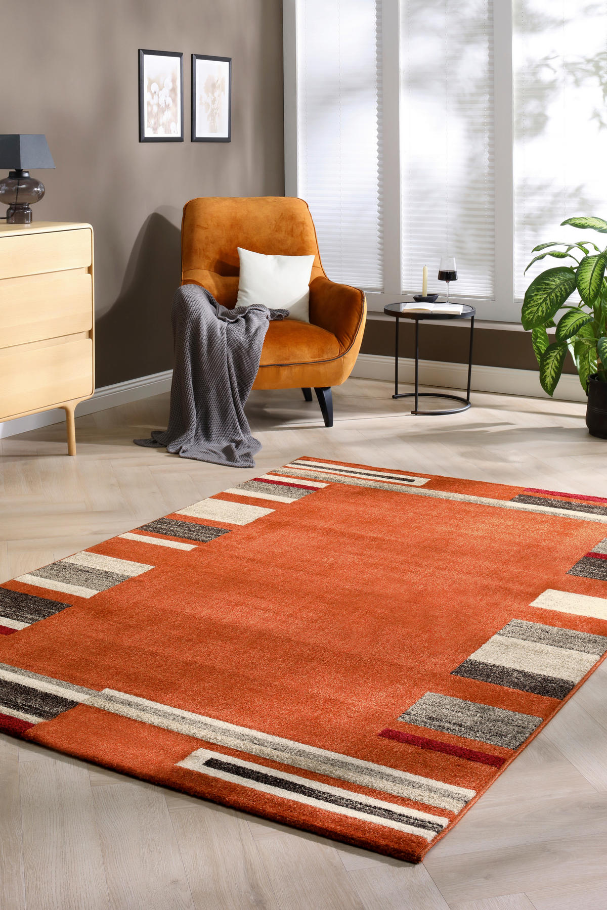WEBTEPPICH  Wohnzimmer 160/230 cm Terracotta  - Terracotta, Design, Textil (160/230cm) - Novel