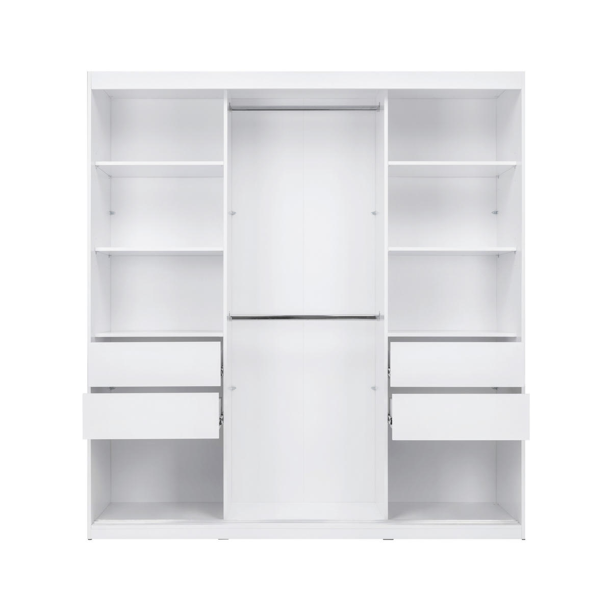 SKRIŇA S POSUVNÝMI DVERAMI, biela, 200/215/59,5 cm - čierna/biela, Modern, kov/kompozitné drevo (200/215/59,5cm) - P & B