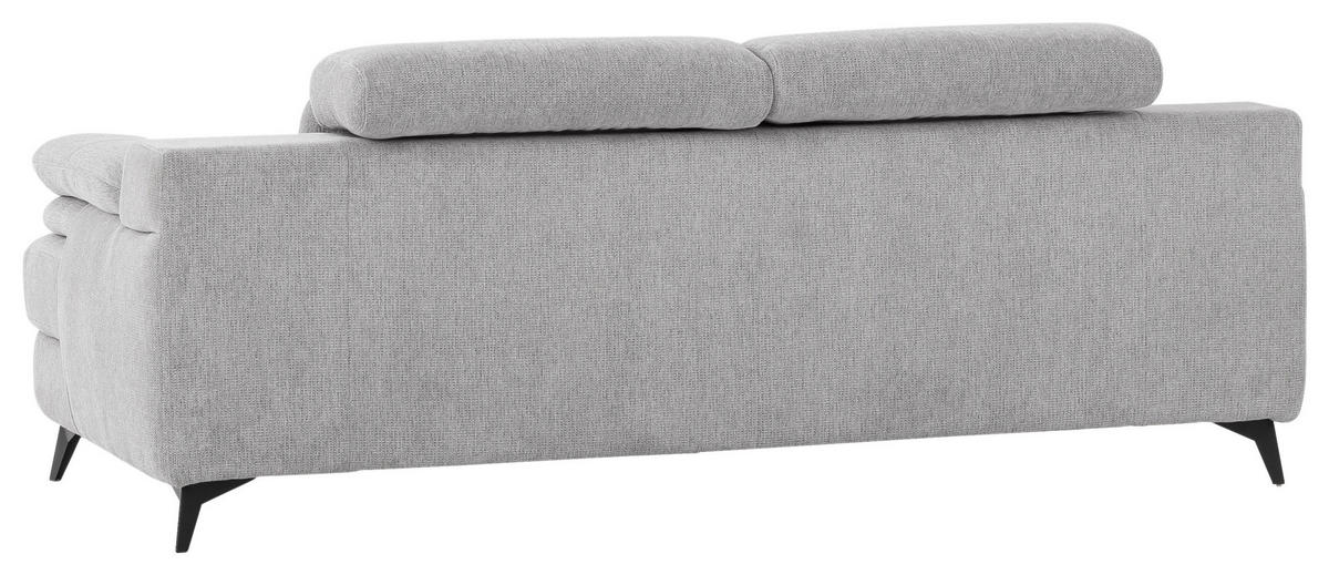 2-SITZER-SOFA in Chenille Silberfarben  - Silberfarben/Schwarz, Design, Textil/Metall (205/80/104cm) - Livetastic