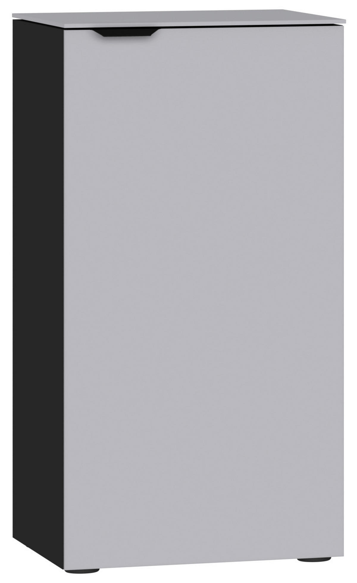 KOMMODE 45/87/43 cm  in Schwarz, Hellgrau  - Hellgrau/Schwarz, Design, Glas/Holzwerkstoff (45/87/43cm) - Jutzler