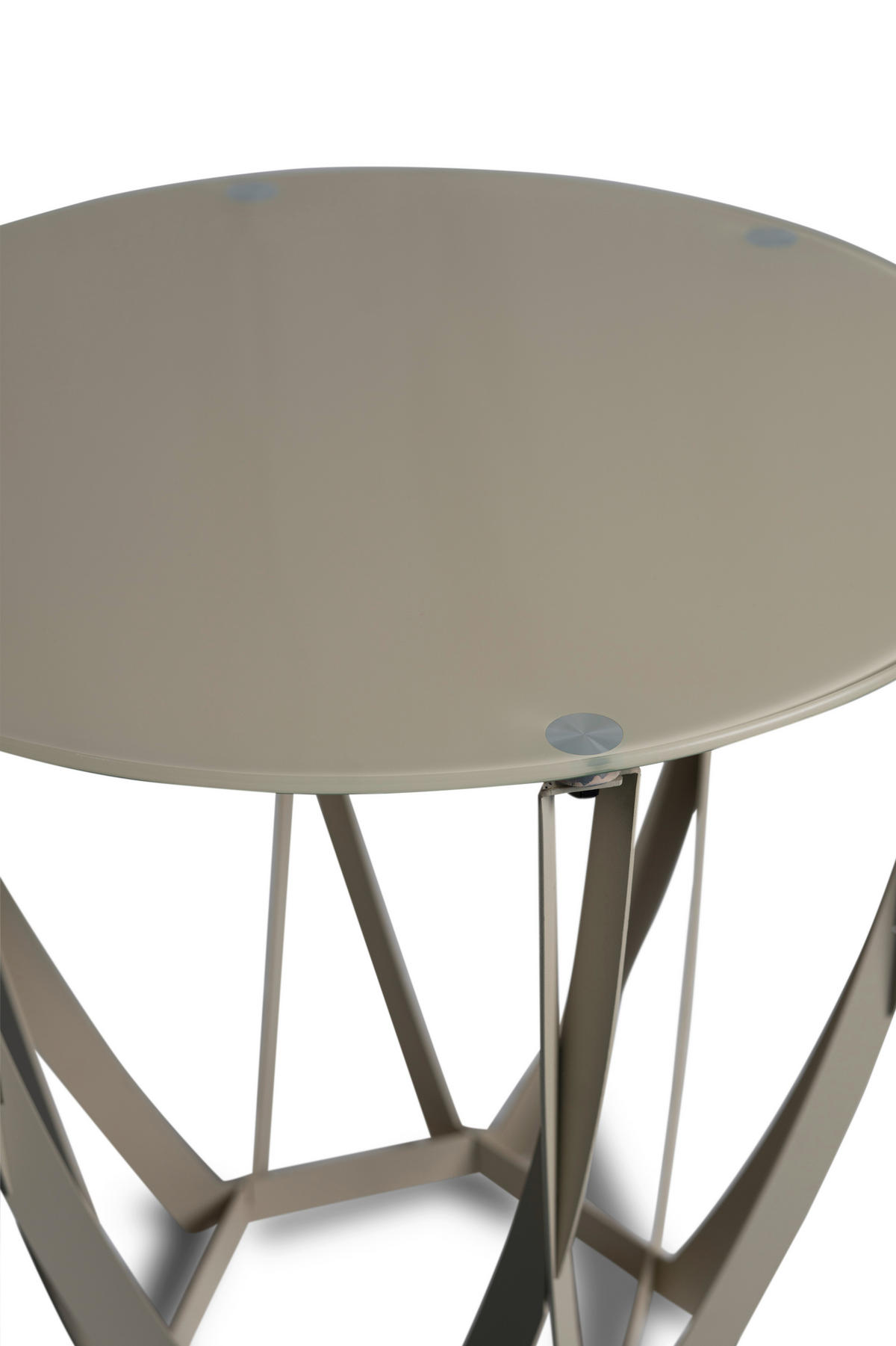 BEISTELLTISCH 50/50/50 cm Creme rund  - Creme, Basics, Glas/Metall (50/50/50cm) - Xora