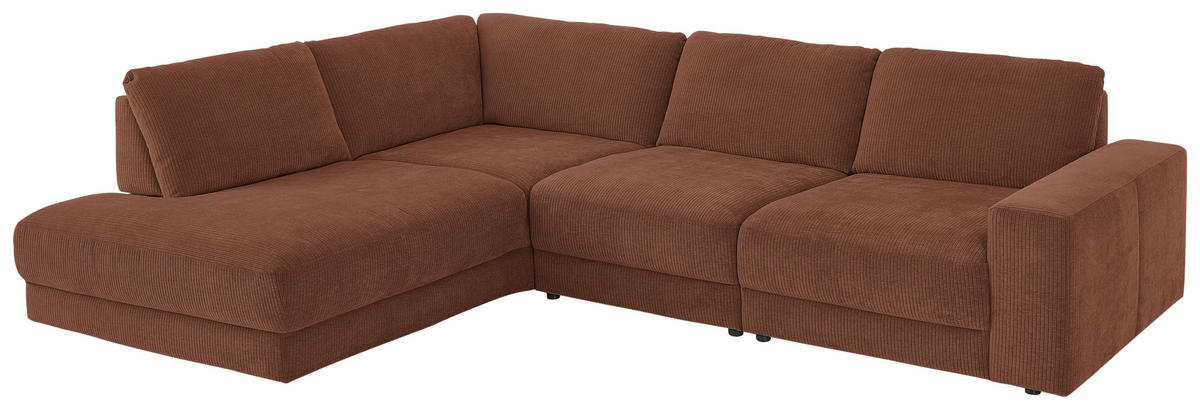 ECKSOFA in Chenille, Jacquard Rostfarben  - Rostfarben/Schwarz, Design, Kunststoff/Textil (242/316cm) - Niels Andersson