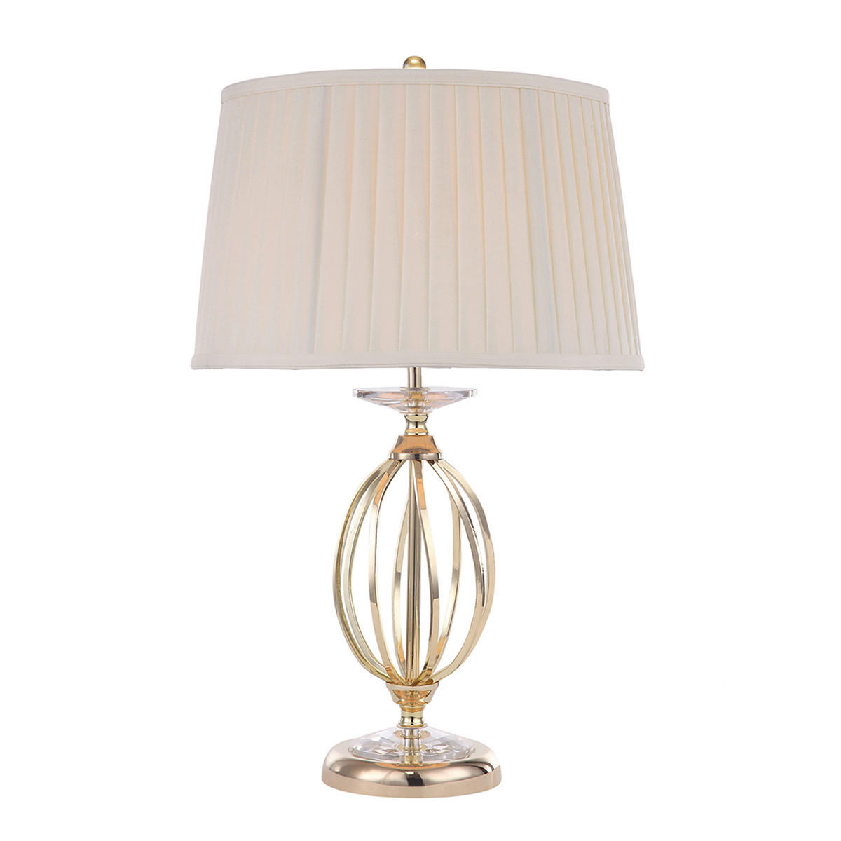 TISCHLEUCHTE Pol 36/58 cm   - Messingfarben, KONVENTIONELL, Textil/Metall (36/58cm) - Elstead Lighting
