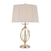 TISCHLEUCHTE Pol 36/58 cm   - Messingfarben, KONVENTIONELL, Textil/Metall (36/58cm) - Elstead Lighting