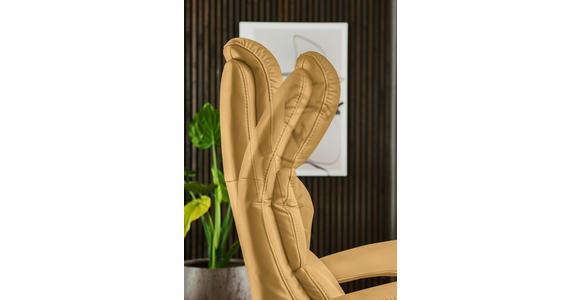 RELAXSESSEL in Leder Gelb  - Edelstahlfarben/Gelb, Design, Leder/Metall (76/119/86cm) - Dieter Knoll