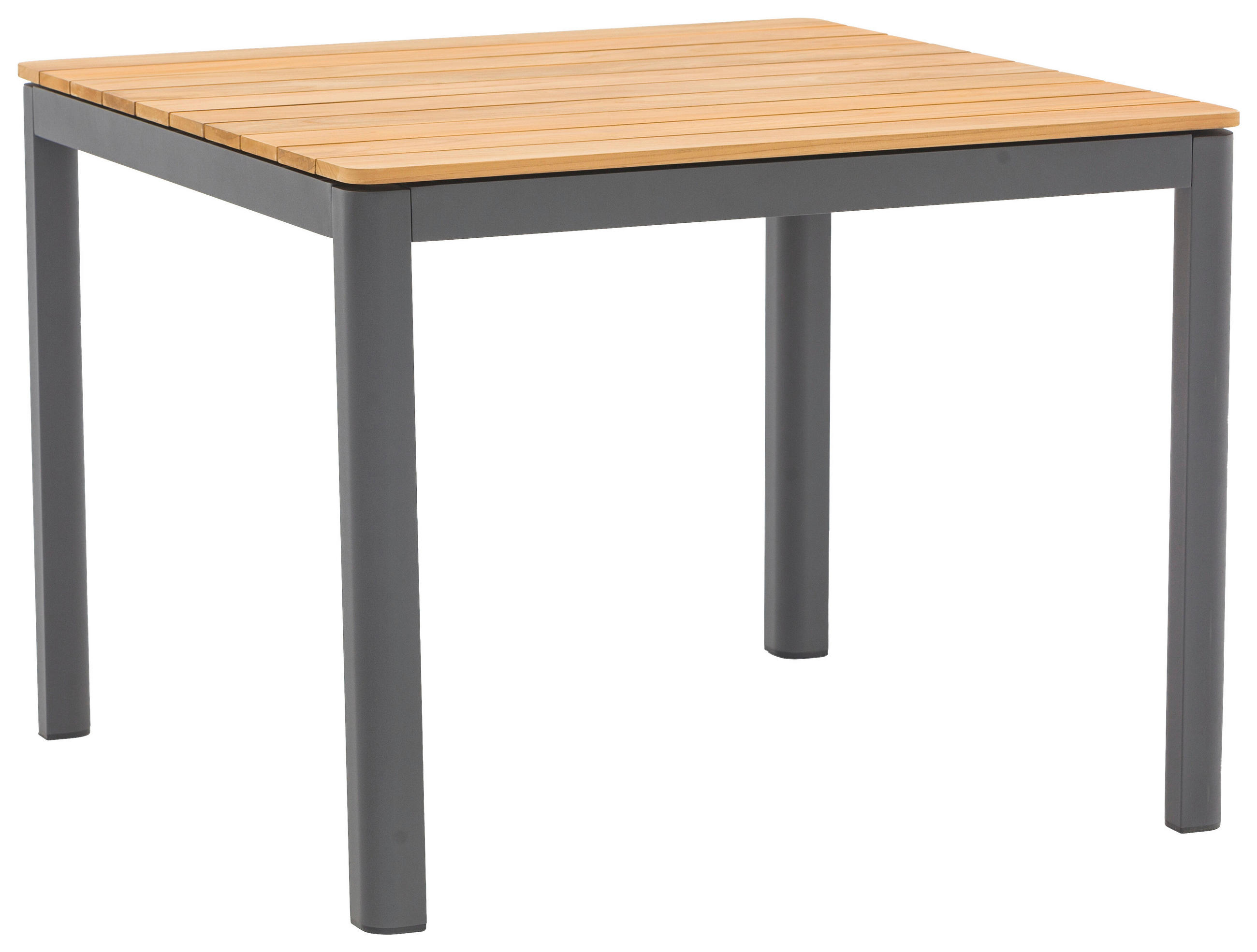 GARTENTISCH 90/90/74 cm Holz, Metall quadratisch  - Graphitfarben/Teakfarben, MODERN, Holz/Metall (90/90/74cm) - Zebra 