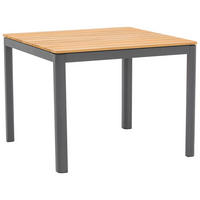 GARTENTISCH 90/90/74 cm Holz, Metall quadratisch  - Graphitfarben/Teakfarben, MODERN, Holz/Metall (90/90/74cm) - Zebra 