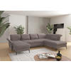 WOHNLANDSCHAFT Taupe Flachgewebe  - Taupe/Schwarz, KONVENTIONELL, Textil/Metall (198/359/231cm) - Sit & More