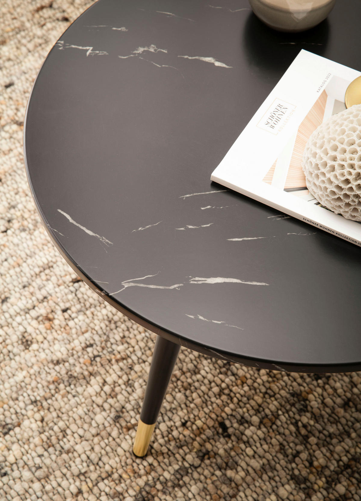 COUCHTISCH in Holzwerkstoff 60/60/41 cm  - Goldfarben/Schwarz, Design, Holzwerkstoff/Metall (60/60/41cm) - MID.YOU