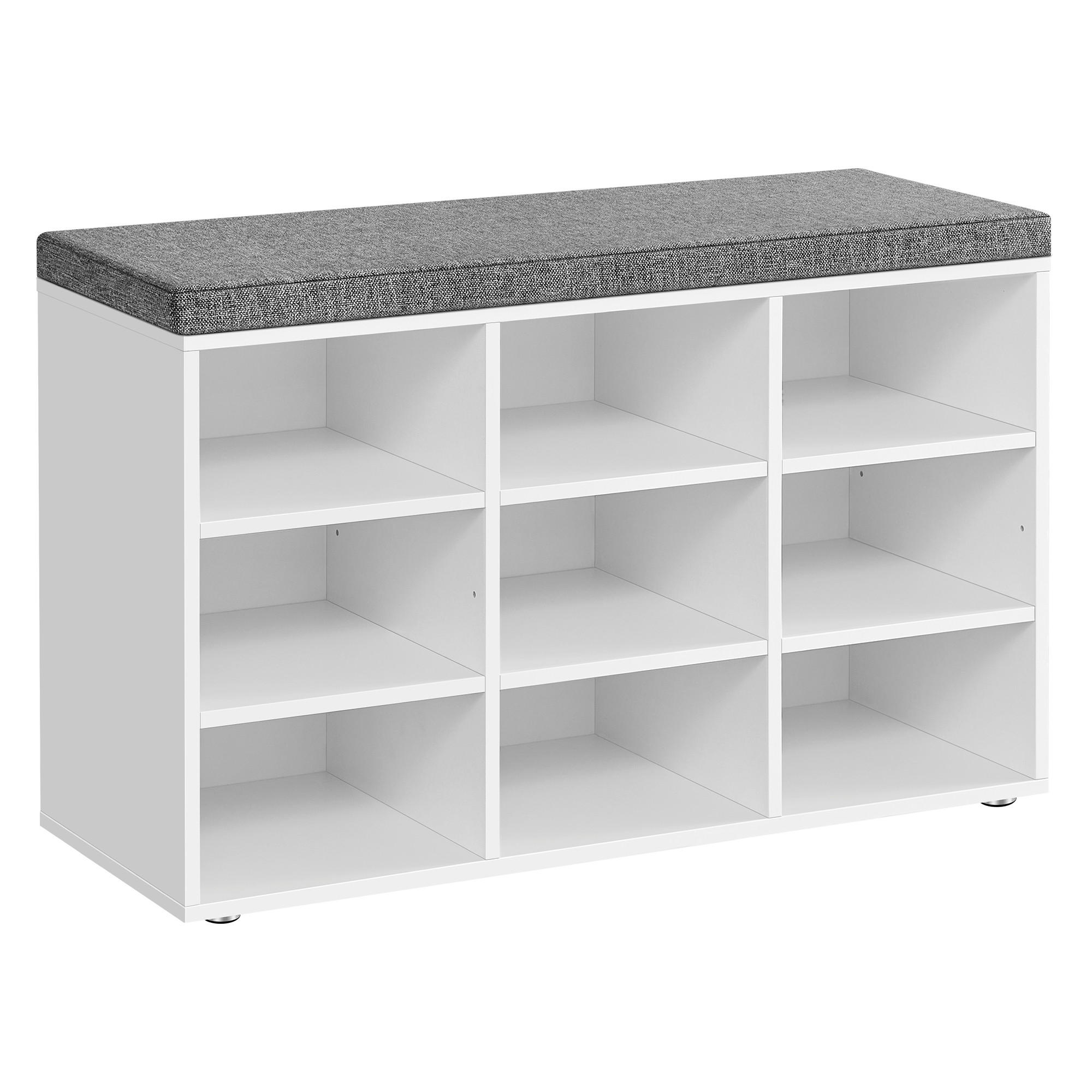 SCHUHBANK Grau, Weiß  - Weiß/Grau, Trend (78,5/48/30,3cm) - MID.YOU