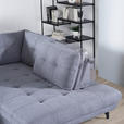 ECKSOFA in Flachgewebe, Leinenoptik Dunkelgrau  - Dunkelgrau/Schwarz, Design, Textil/Metall (247/208cm) - Xora