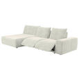 ECKSOFA in Velours Creme  - Creme/Schwarz, Design, Kunststoff/Textil (174/342cm) - Xora