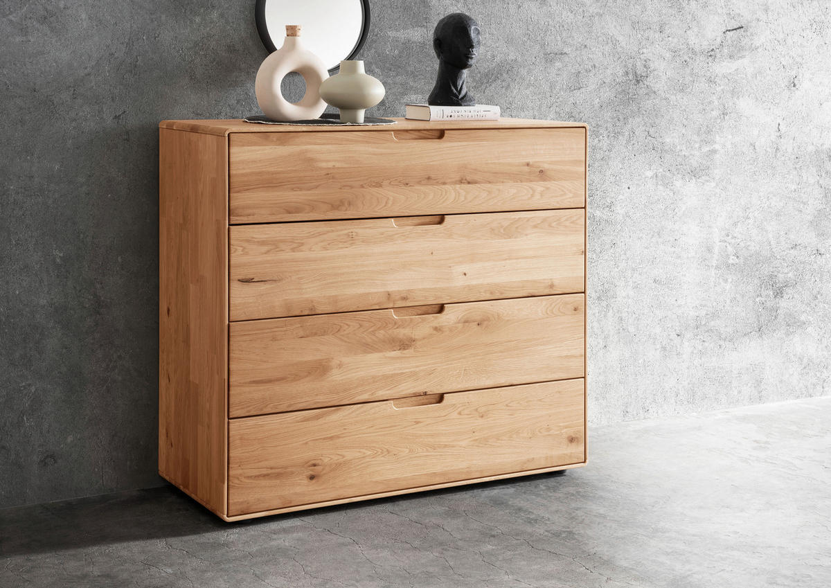 KOMMODE , 100/91/40 cm, 4 Schublade(n)  - Wildeiche, Design, Holz (100/91/40cm) - Livetastic