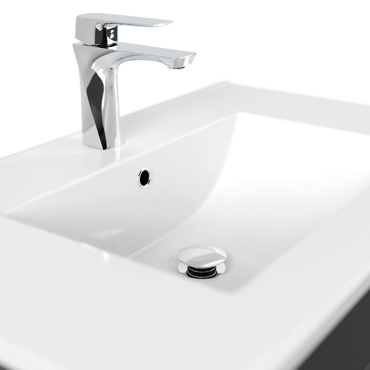 WASCHTISCHKOMBI 75,5 cm  - Graphitfarben/Weiß, Basics, Keramik/Holzwerkstoff (75,5cm) - MID.YOU