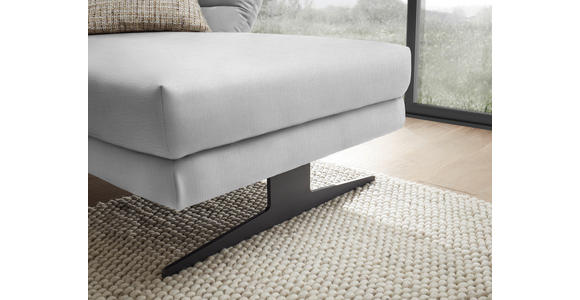 ECKSOFA Creme Flachgewebe  - Creme/Schwarz, Design, Textil/Metall (279-327/176-217cm) - Dieter Knoll