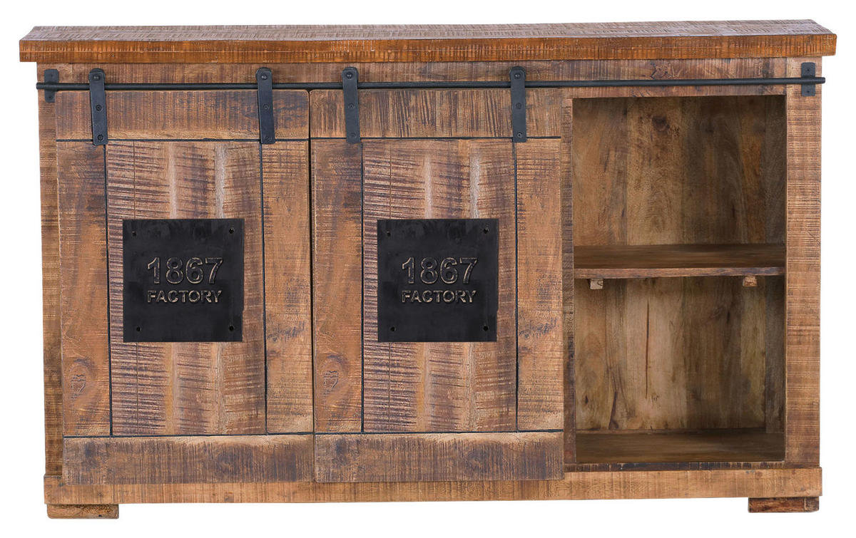 SIDEBOARD 145/85/45 cm  in Naturfarben, Schwarz  - Schwarz/Naturfarben, KONVENTIONELL, Holz/Holzwerkstoff (145/85/45cm) - Landscape
