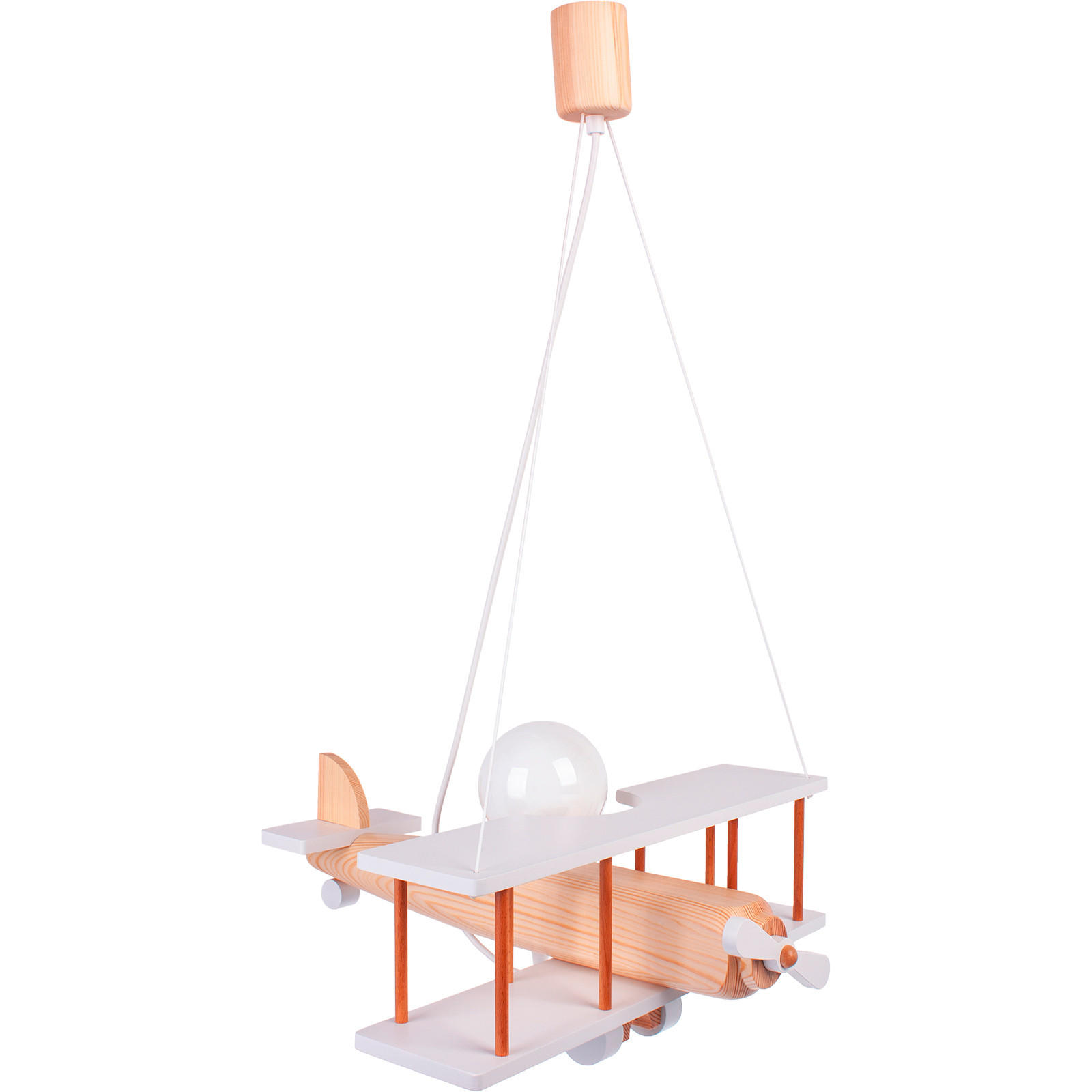 KINDERHÄNGELEUCHTE 42/75/45 cm   - Naturfarben/Weiß, KONVENTIONELL, Holz (42/75/45cm)