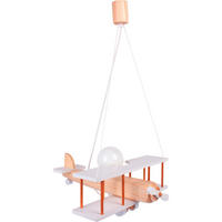 KINDERHÄNGELEUCHTE Flugzeug 42/75/45 cm   - Naturfarben/Weiß, KONVENTIONELL, Holz (42/75/45cm)