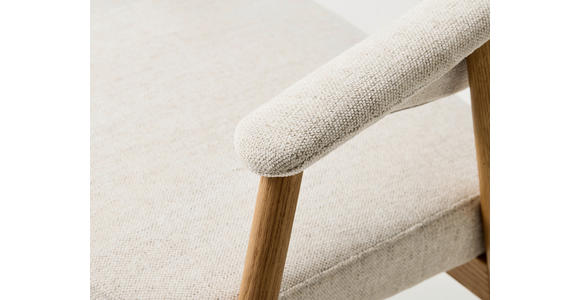 ARMLEHNSTUHL   Chenille  - Sandfarben/Eichefarben, KONVENTIONELL, Holz/Textil (63/81/63cm) - Ambia Home
