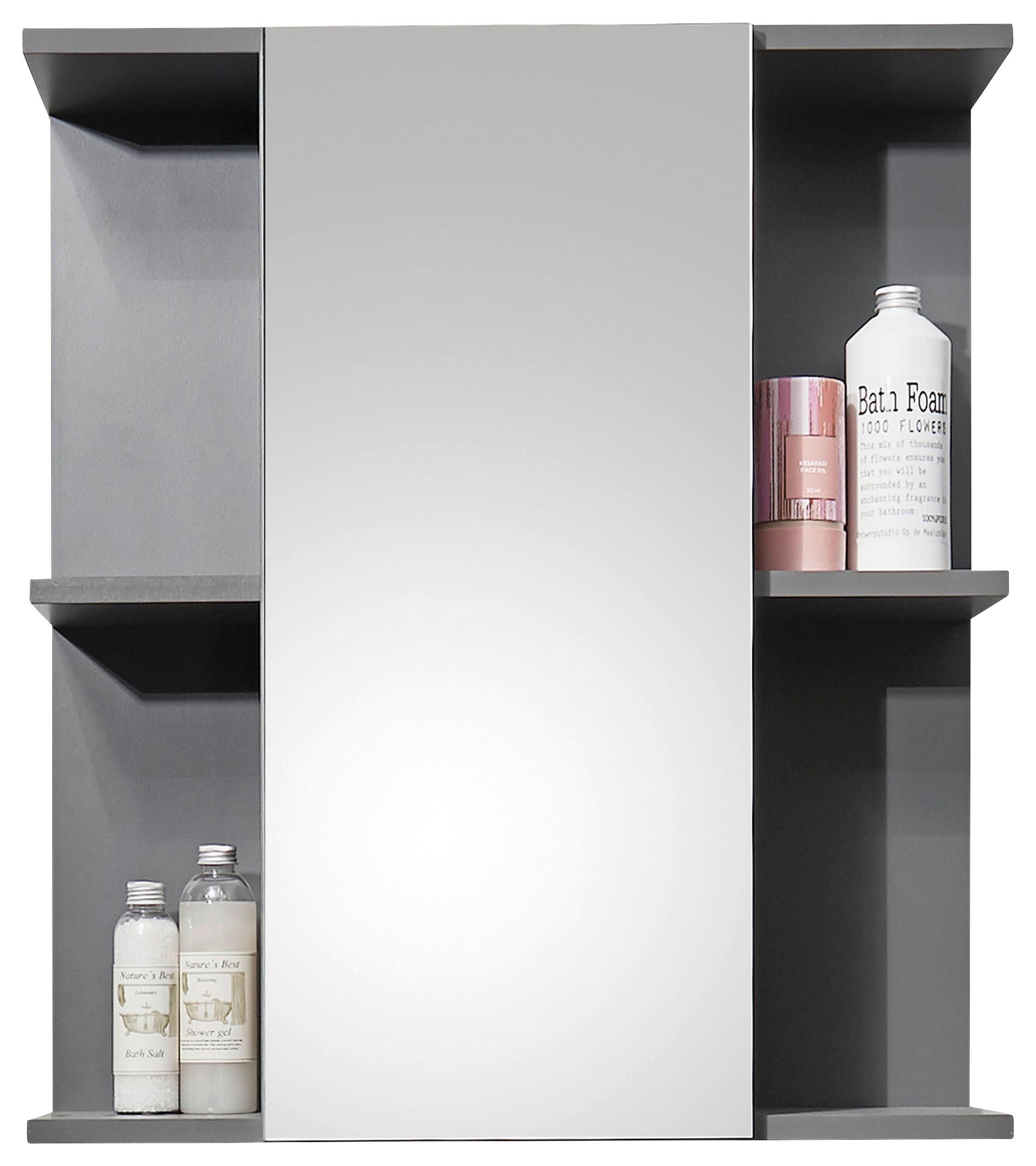 SPIEGELSCHRANK 60/71/20 cm  - Anthrazit, Natur, Glas/Holzwerkstoff (60/71/20cm) - Xora