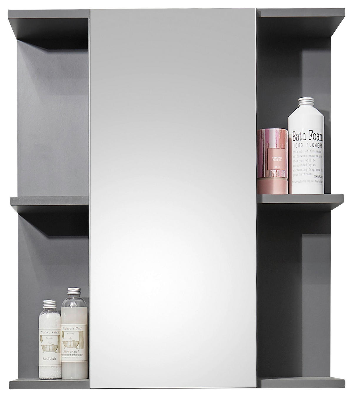 SPIEGELSCHRANK 60/71/20 cm  - Anthrazit, Natur, Glas/Holzwerkstoff (60/71/20cm) - Xora