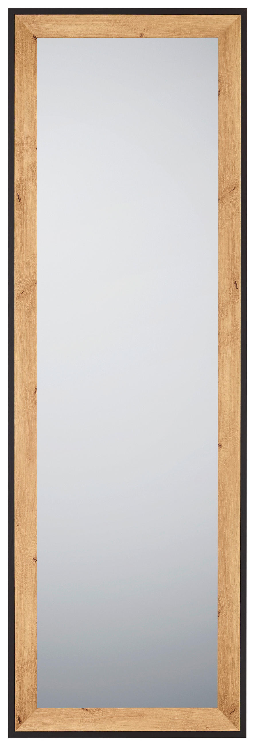 NÁSTENNÉ ZRKADLO 50/150/2,7 cm  - čierna/farba duba, Modern, kompozitné drevo/sklo (50/150/2,7cm)