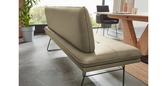 SITZBANK in Metall, Textil Grün, Schwarz  - Schwarz/Grün, Design, Textil/Metall (195/87/65cm) - Dieter Knoll