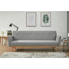 SCHLAFSOFA in Struktur Hellgrau  - Hellgrau/Naturfarben, MODERN, Holz/Textil (212/79/85cm) - Livetastic