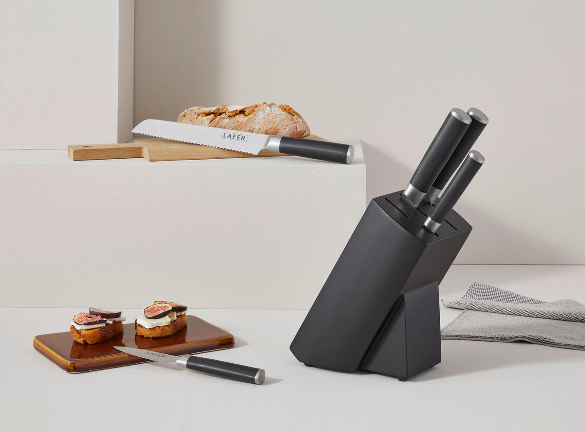 MESSERBLOCK 6-teilig  - Design, Holz/Kunststoff (37/12/29,3cm) - Johann Lafer