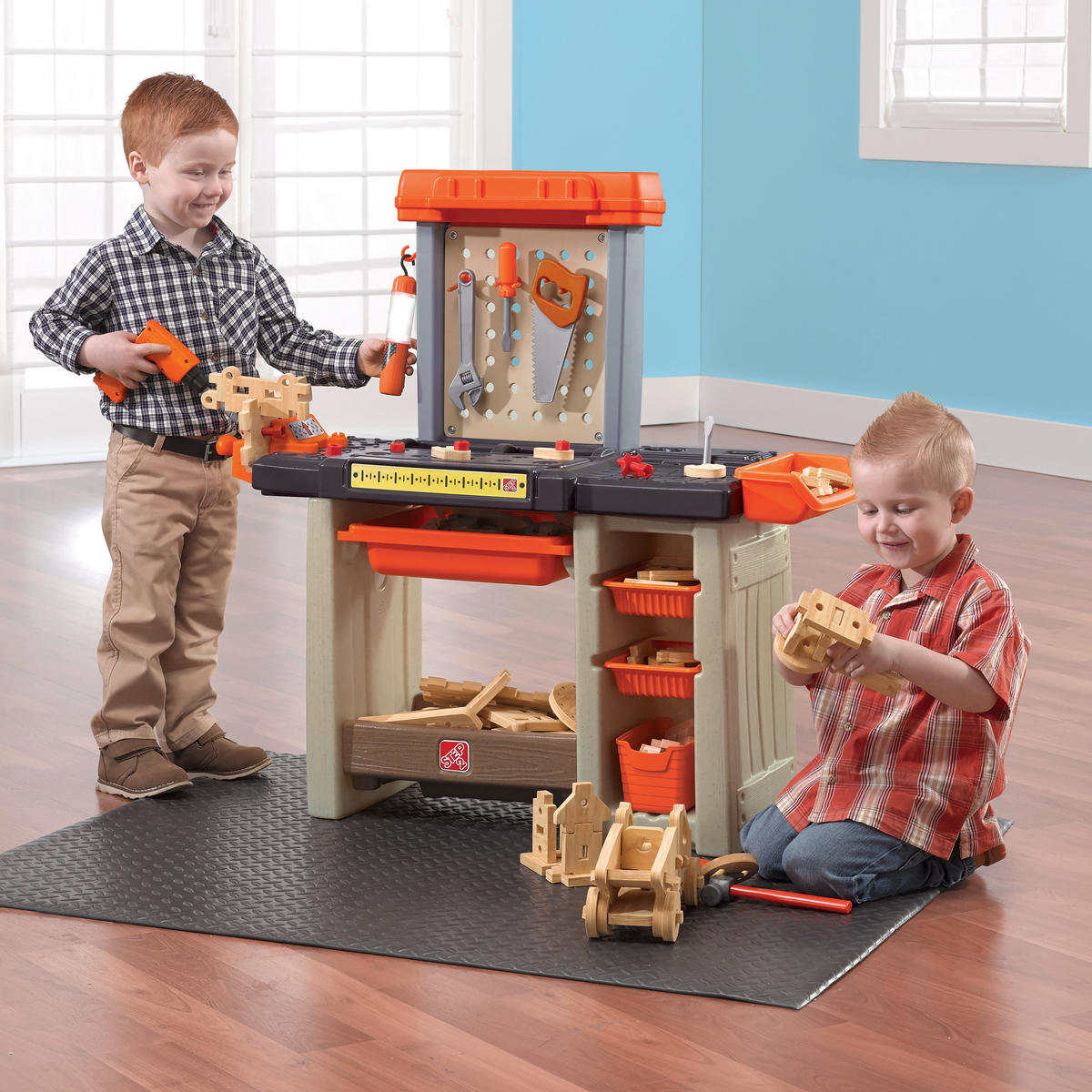 ARBETSBÄNK FÖR BARN - orange/beige, Klassisk, plast (92,1/89,9/33cm)