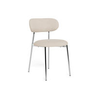 STUHL   Flachgewebe  - Sandfarben/Chromfarben, MODERN, Textil/Metall (47/79/53,5cm) - MID.YOU