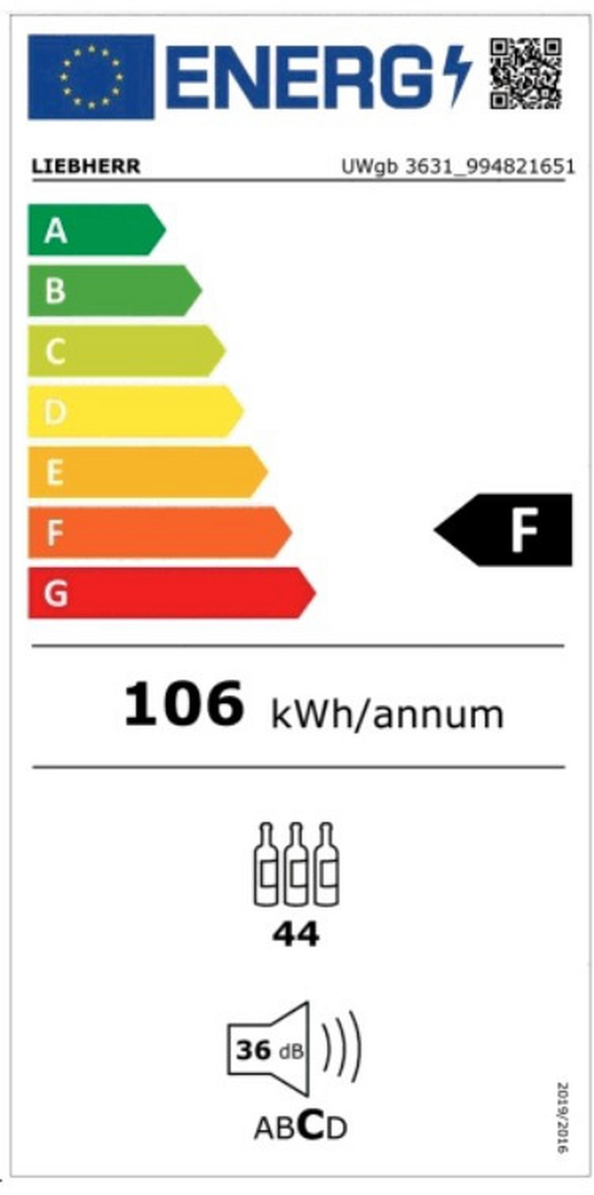 WEINKÜHLSCHRANK UWgb 3631  - Schwarz, Basics, Holz/Metall (59,7/81,9/57,9cm) - Liebherr