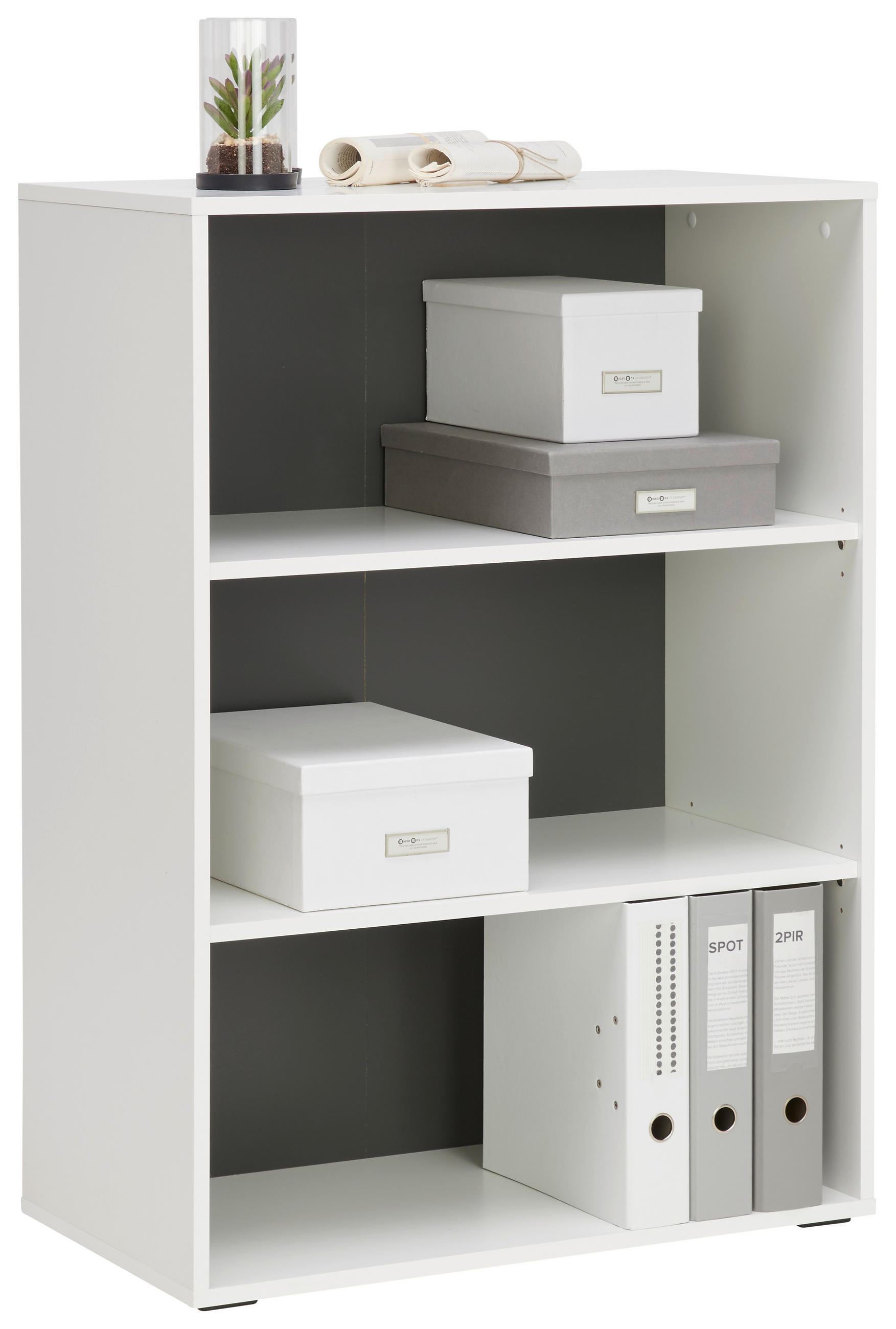 REGÁL, bílá, antracitová, 75/103,8/40 cm - bílá/antracitová, Basics, kompozitní dřevo/plast (75/103,8/40cm) - Hom`in
