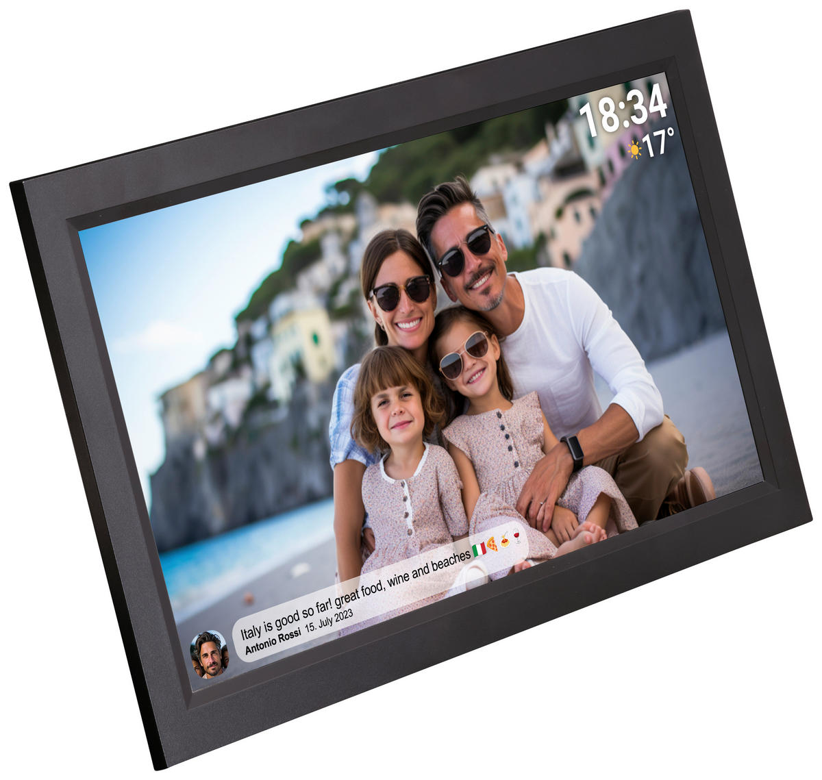 DIGITALER BILDERRAHMEN - Schwarz, Design, Kunststoff (39/24,4/2,7cm) - DENVER